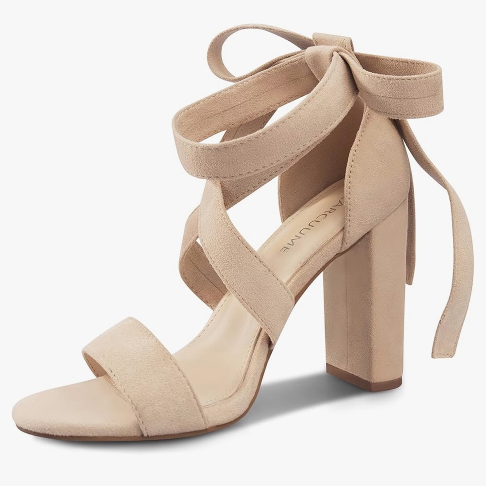 Tan strappy heels